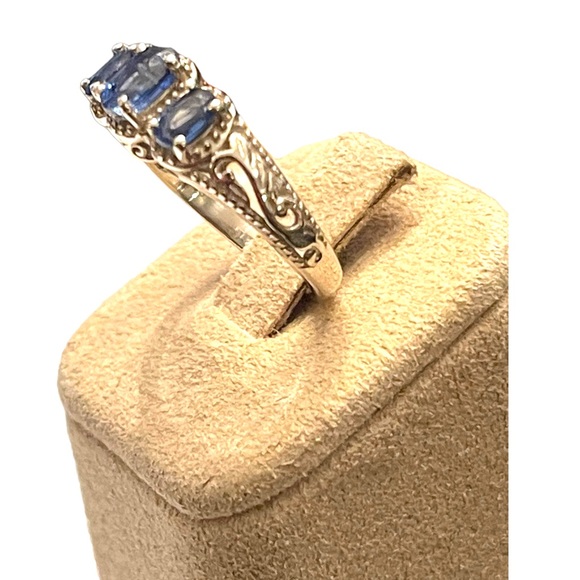 Stunning DJOY sapphire sterling silver ornate 925 ring high quality design - Picture 6 of 11